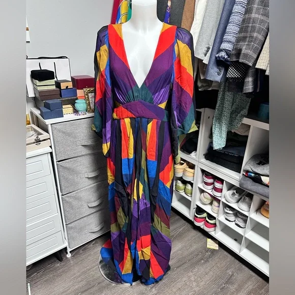 Farm Rio Julia Stripe Caftan size M - Picture 3 of 7